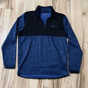 Under Armour Men's Sz M ColdGear Fleece Half Zip Pullover Sweatshirt Blue